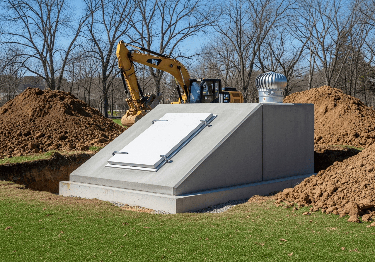 Concrete Safe Room - Firestorm Septic \u0026 Shelters, image size:1280x896